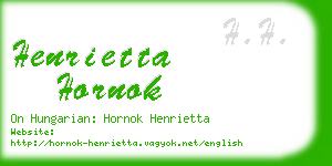 henrietta hornok business card